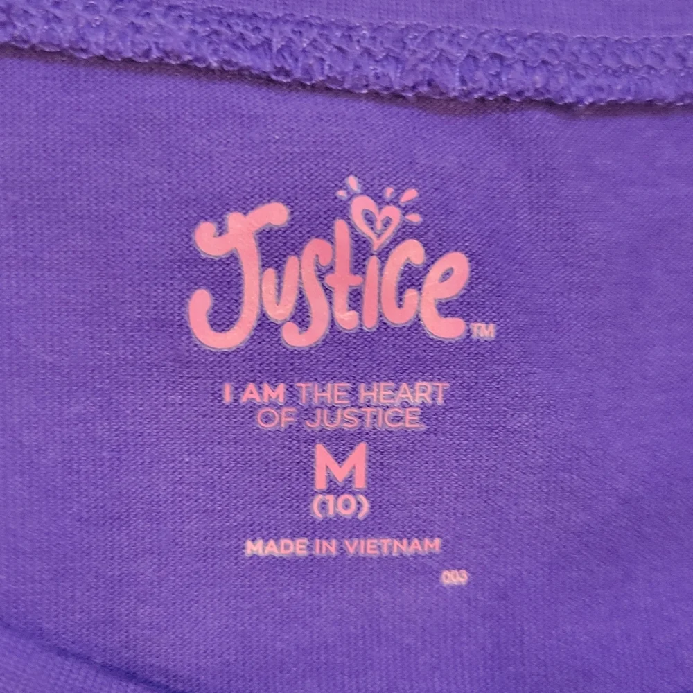 Justice Cheer Purple Long Sleeve Tops Girls Size 10